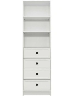 Malmo Hamptons Black Round Handle Walk In Wardrobe in White