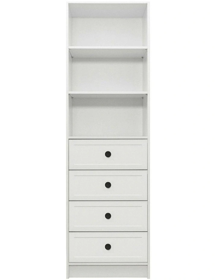 Malmo Hamptons Black Round Handle Walk In Wardrobe in White image 1