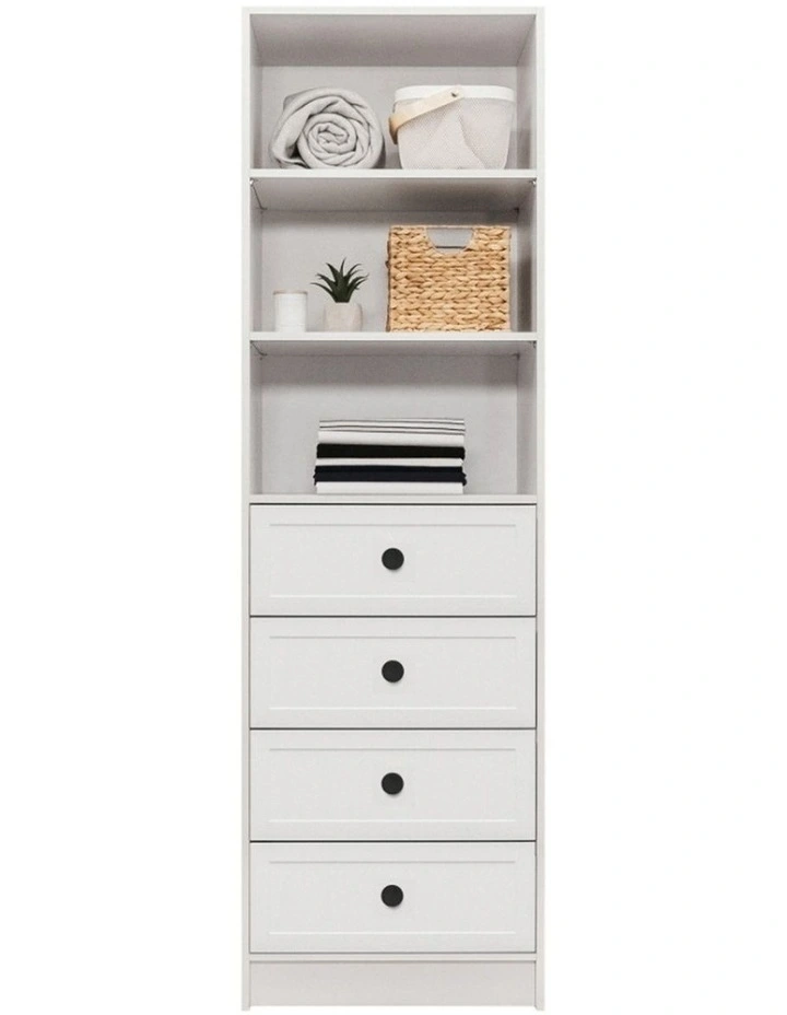 Malmo Hamptons Black Round Handle Walk In Wardrobe in White image 2