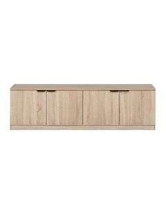 Bucharest Natural Oak Slim Tv Unit Black Pull Handle