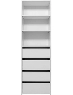 Geneva Built In Wardrobe 4 Drawer 3 Shelf in White