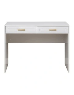 Odessa White Hamptons Front Desk Brass Oval Handle