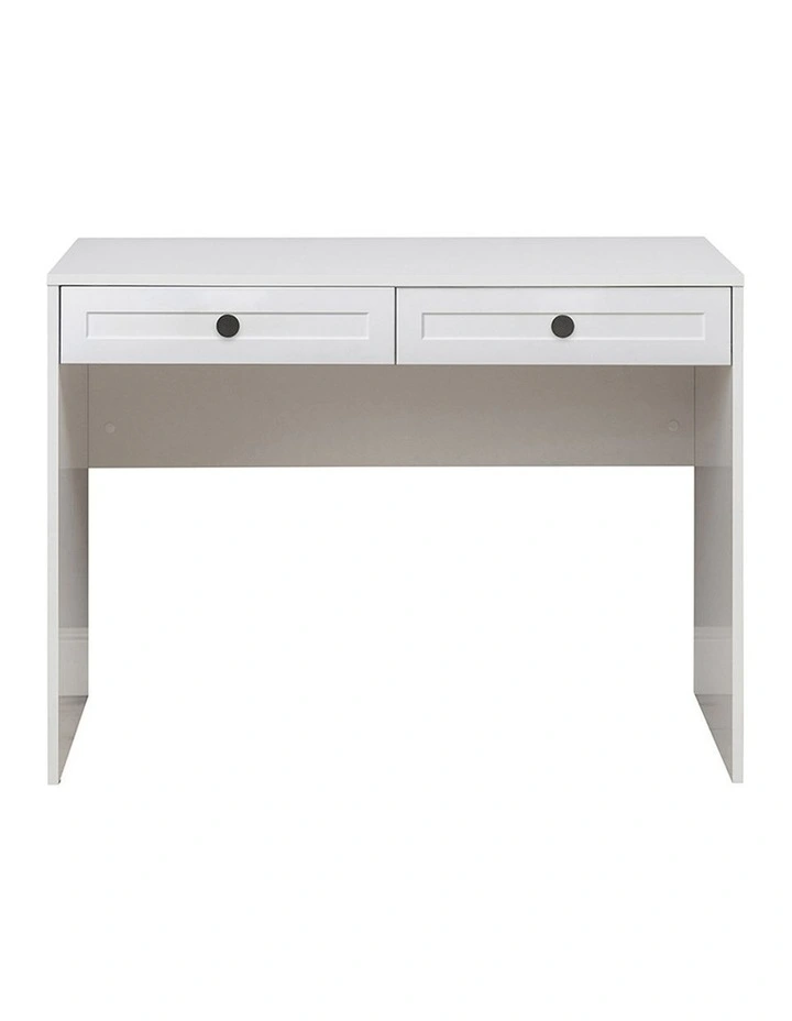 Odessa White Hamptons Front Desk Black Round Handle image 1