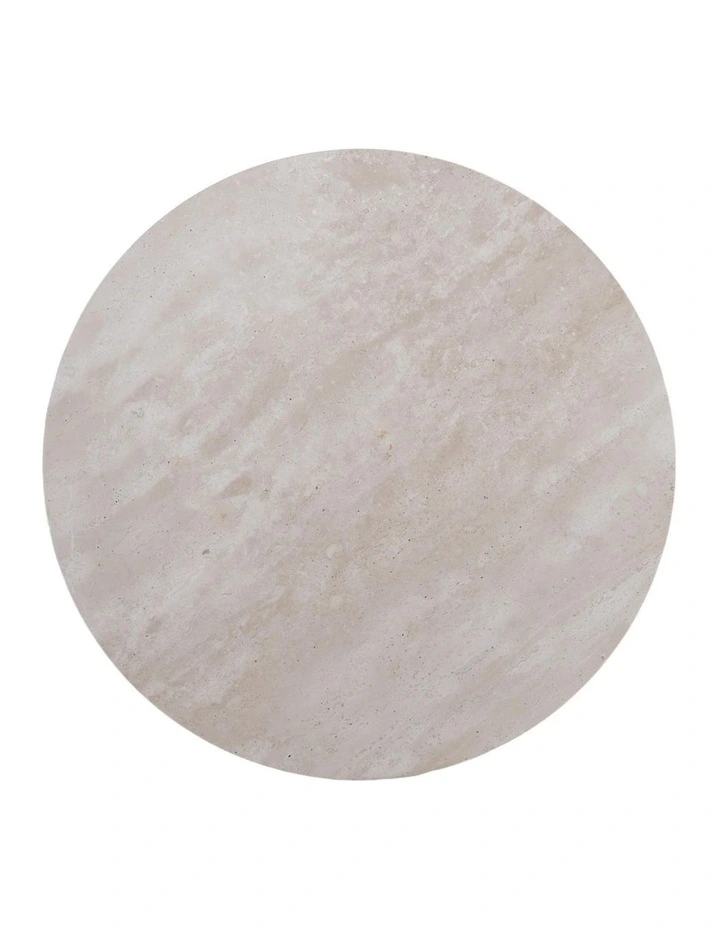 Lyra Decorative Furniture Side Table Natural Oak Travertine 60x50x50cm image 3