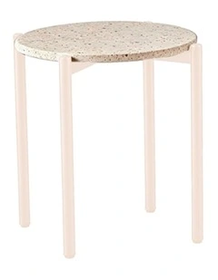 Solis Decorative Furniture Side Table Bone/Travertine 60x50x50cm