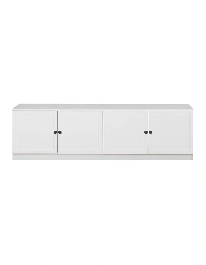 Bucharest White Hamptons Panel Tv Unit Black Round Handle image 1