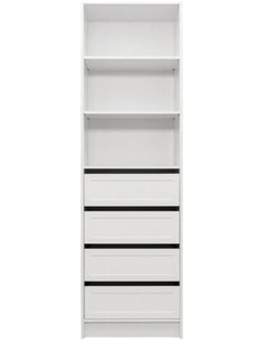 Malmo 4 Drawer 3 Shelf Hamptons Walk In Wardrobe in White