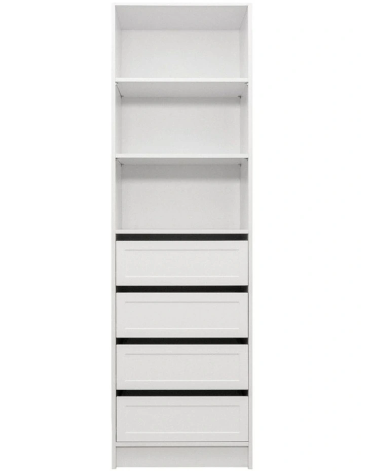 Malmo 4 Drawer 3 Shelf Hamptons Walk In Wardrobe in White image 1