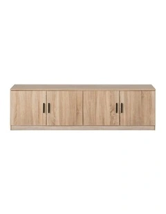 Bucharest Natural Oak Slim Tv Unit Black Oval Handle