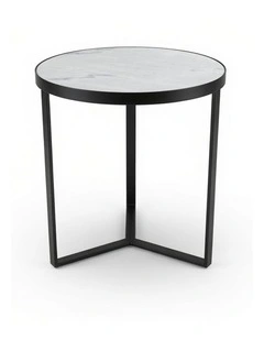 Lume Decorative Furniture Side Table Black/White Marble 60x50x50cm