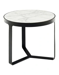 Lume Decorative Furniture Side Table Black/White Marble 60x50x50cm