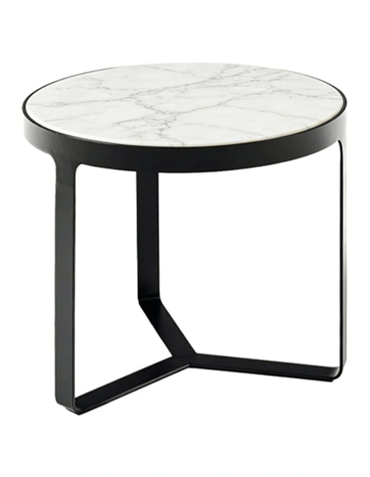Lume Decorative Furniture Side Table Black/White Marble 60x50x50cm image 1