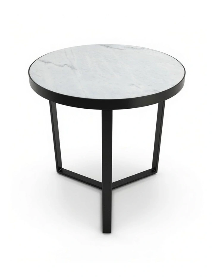 Lume Decorative Furniture Side Table Black/White Marble 60x50x50cm image 4