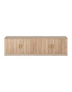 Bucharest Natural Oak Slim Tv Unit Brass Oval Handle