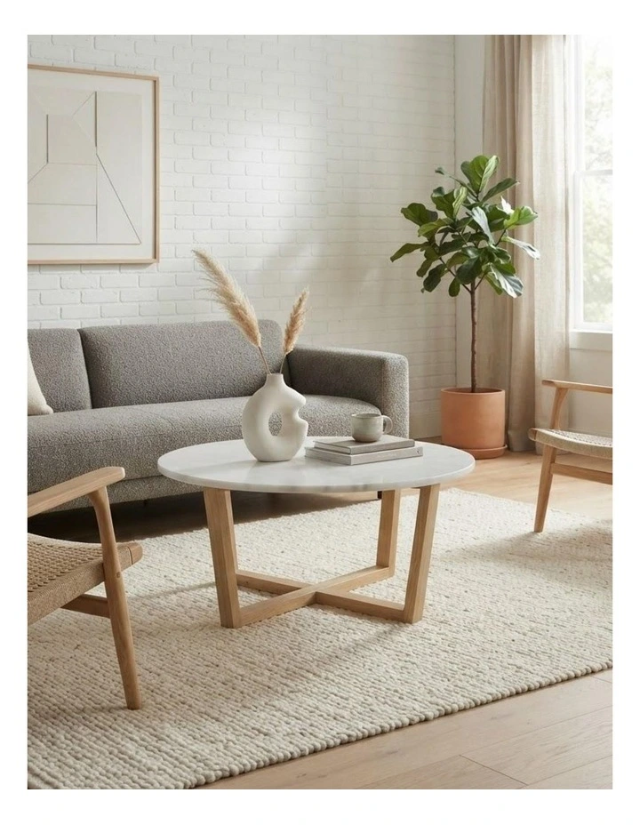 Lyra Decorative Furniture Coffee Table White Marble 85x85x40cm image 3