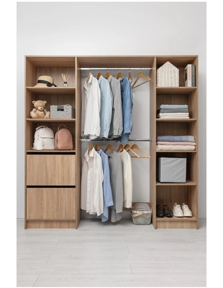 Basel Classic Walk In Wardrobe Kit in Natural Oak image 2