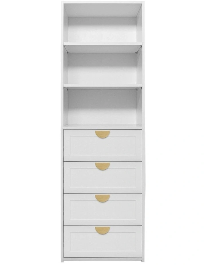 Geneva Built In Wardrobe Hampton Panel Brass Half Moon Handle image 1