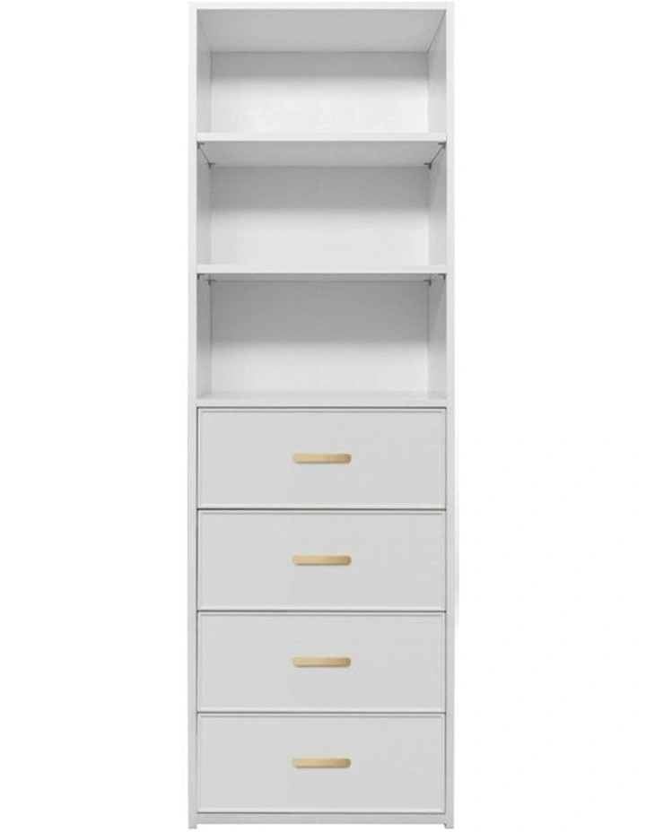 Geneva Built In Wardrobe Slim Panel Brass Oval Handle image 1