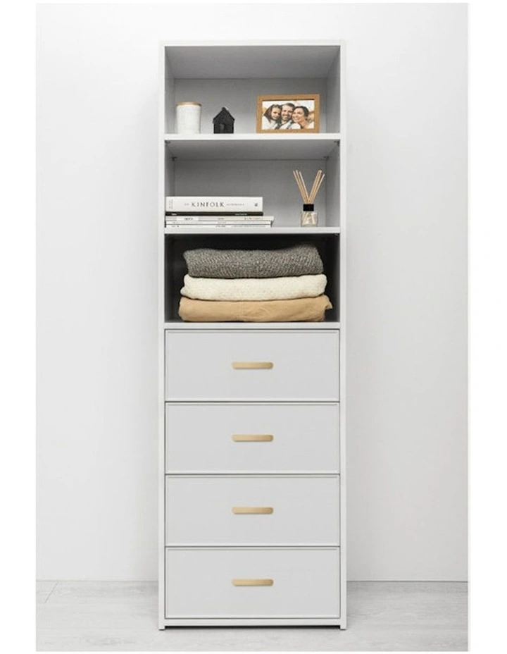 Geneva Built In Wardrobe Slim Panel Brass Oval Handle image 2