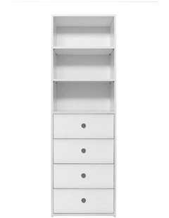 Geneva Built In Wardrobe Slim Panel Black Round Handle