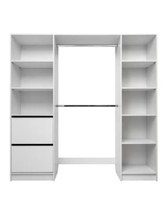 Basel Walk In Wardrobe Kit Slim Shaker Panel White