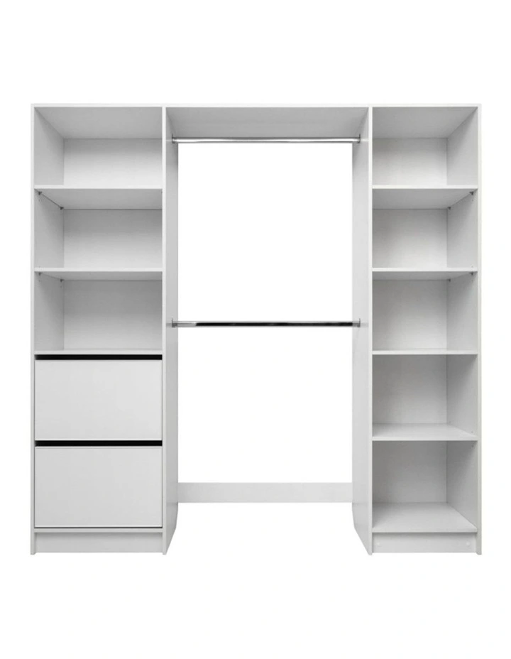 Basel Walk In Wardrobe Kit Slim Shaker Panel White image 1