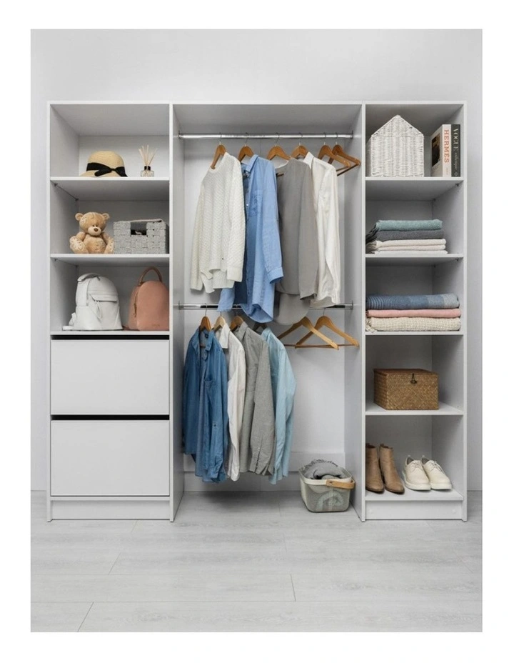 Basel Walk In Wardrobe Kit Slim Shaker Panel White image 2