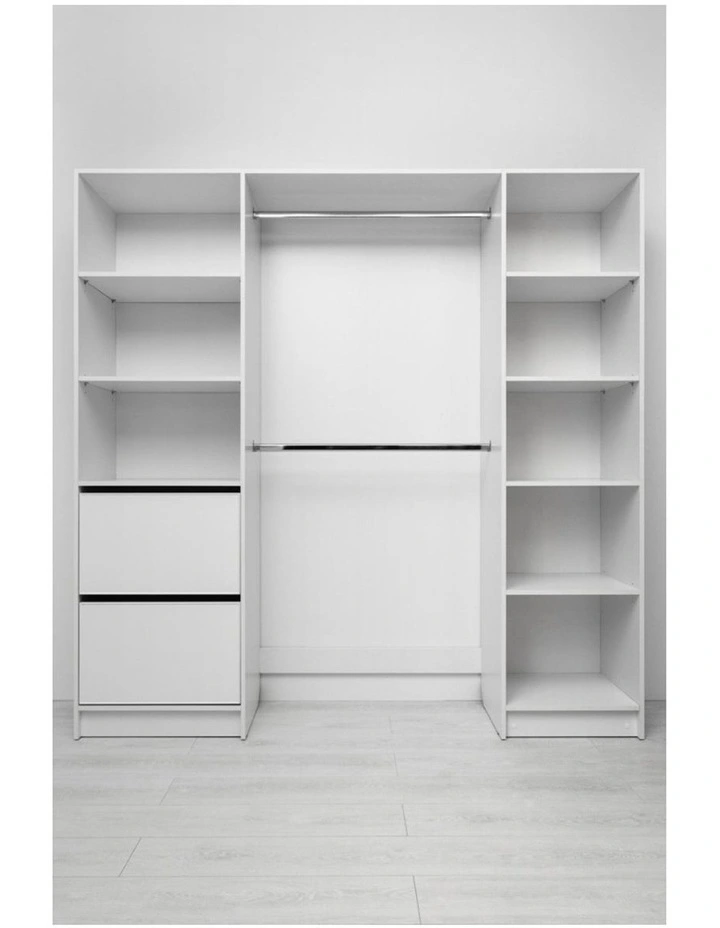 Basel Walk In Wardrobe Kit Slim Shaker Panel White image 3