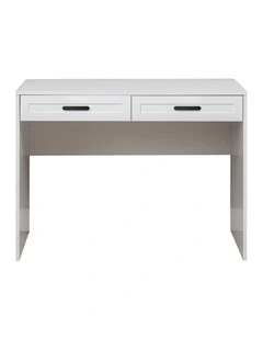 Odessa White Hamptons Front Desk Black Oval Handle