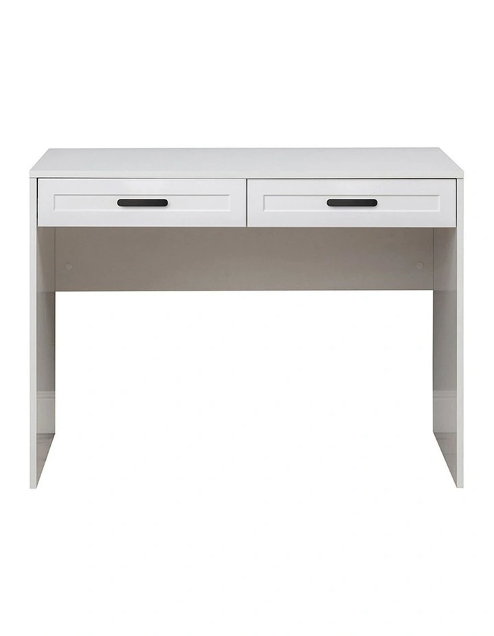 Odessa White Hamptons Front Desk Black Oval Handle image 1