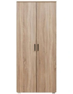 Stockholm Slim Natural Oak Storage Cupboard Scandi Black