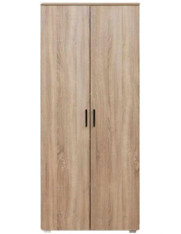 Stockholm Slim Natural Oak Storage Cupboard Scandi Black image 1