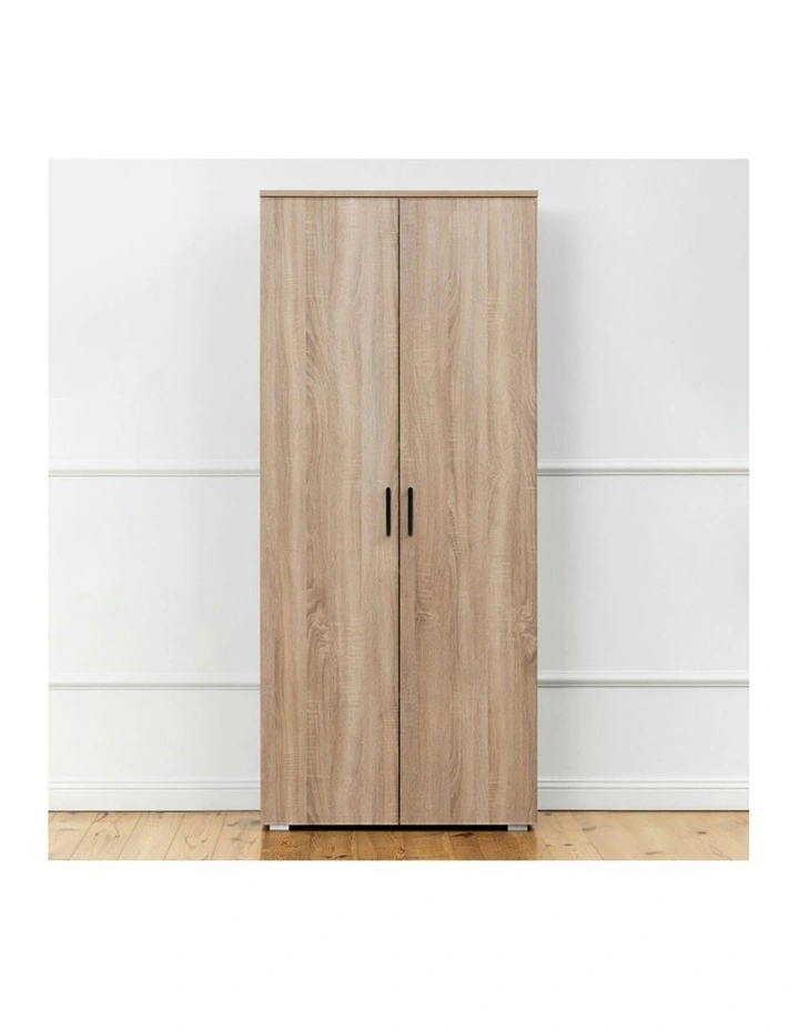 Stockholm Slim Natural Oak Storage Cupboard Scandi Black image 3