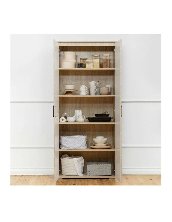 Stockholm Slim Natural Oak Storage Cupboard Scandi Black image 5