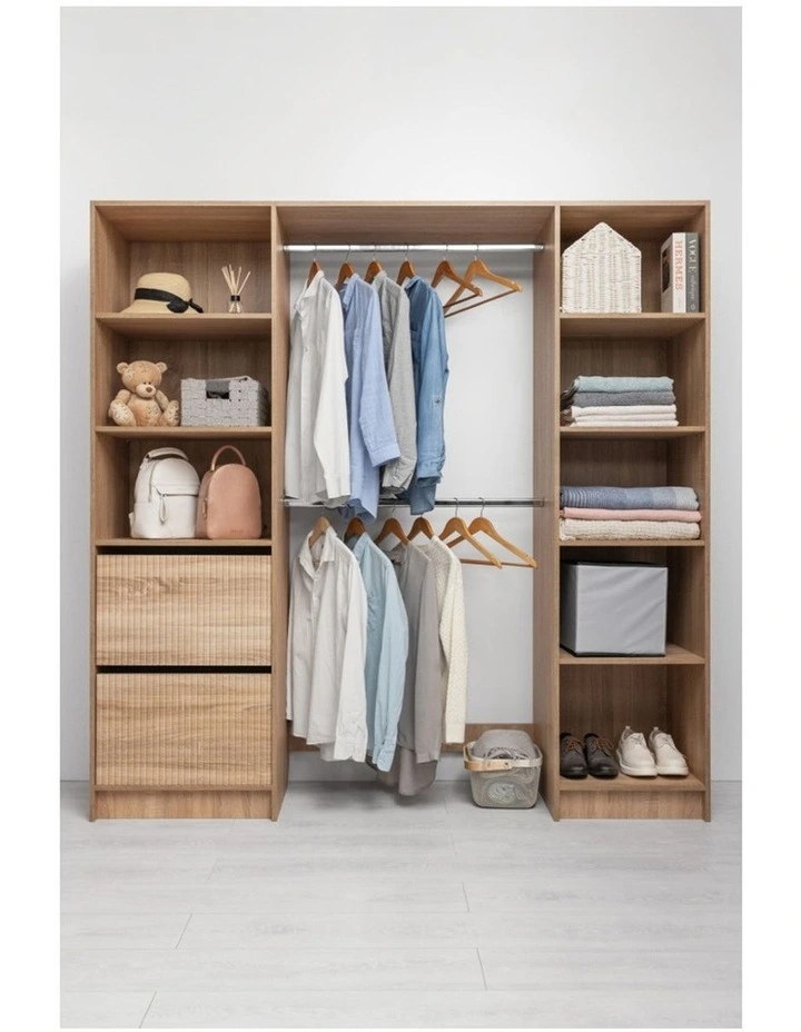 Basel Fluted Walk In Wardrobe Kit Natural Oak image 2