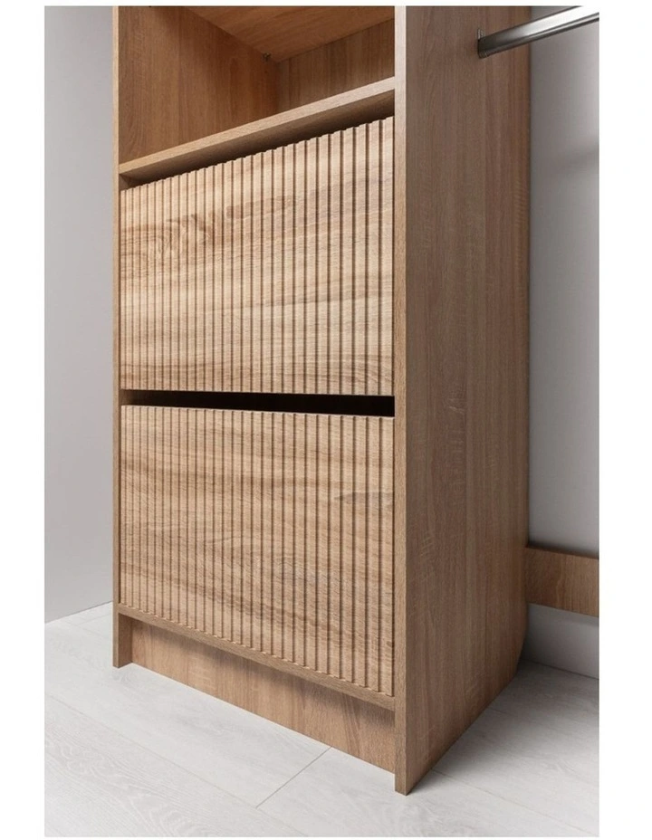 Basel Fluted Walk In Wardrobe Kit Natural Oak image 4