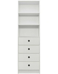 Malmo Wht Slim Panel Walk In Wardrobe Black Round Handle