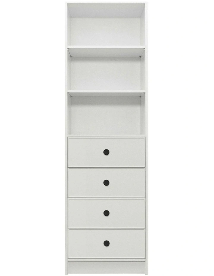 Malmo Wht Slim Panel Walk In Wardrobe Black Round Handle image 1