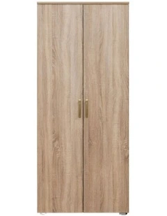 Stockholm Slim Natural Oak Storage Cupboard Brass Oval Handle