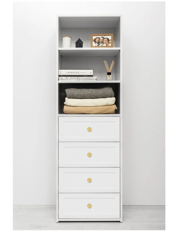 Geneva Built In Wardrobe Hampton Panel Brass Round Handle image 2