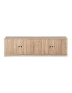 Bucharest Natural Oak Slim Tv Unit Black Round Handle