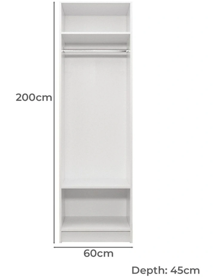 Malmo 2 Shelf Hanging Module Walk In Wardrobe White image 2