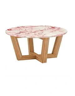 Lyra Decorative Furniture Coffee Table Rose Marble 85x85x40cm