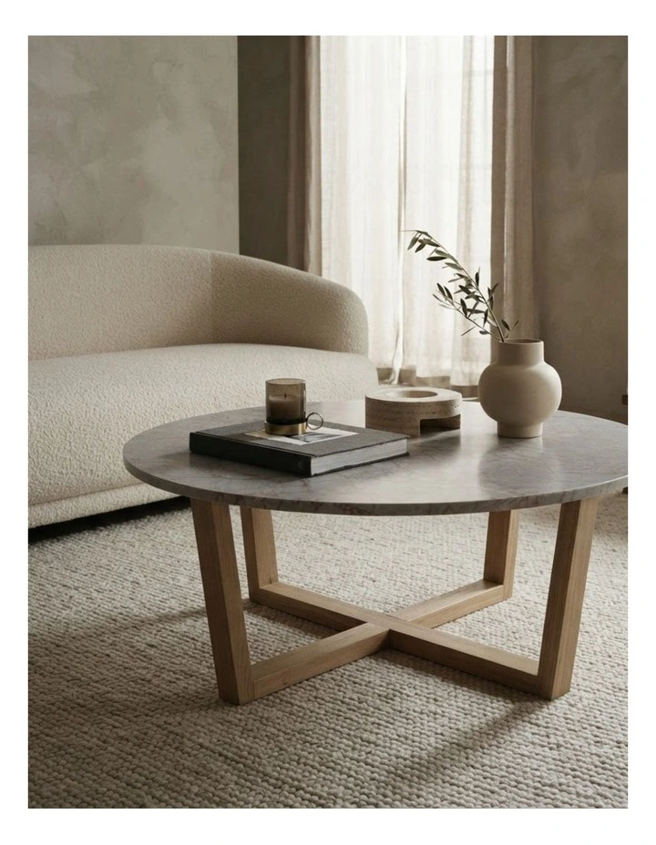 Lyra Decorative Furniture Coffee Table Rose Marble 85x85x40cm image 2