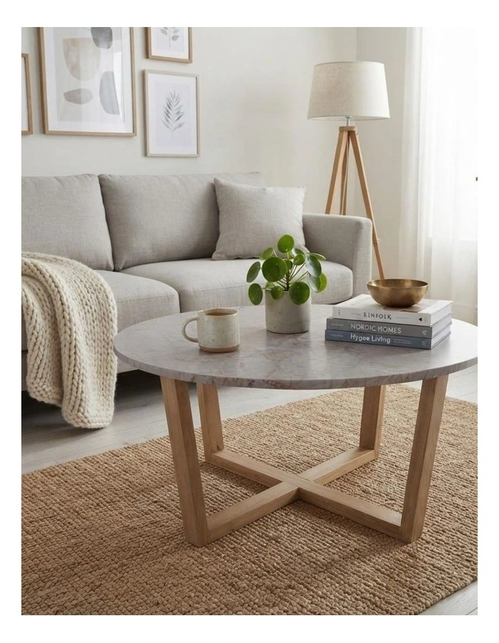 Lyra Decorative Furniture Coffee Table Rose Marble 85x85x40cm image 3