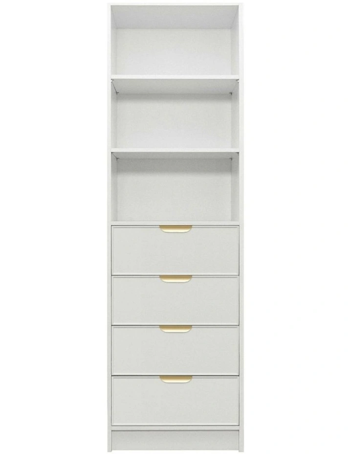 Malmo Wht Slim Panel Walk In Wardrobe Brass Pull Handle image 1