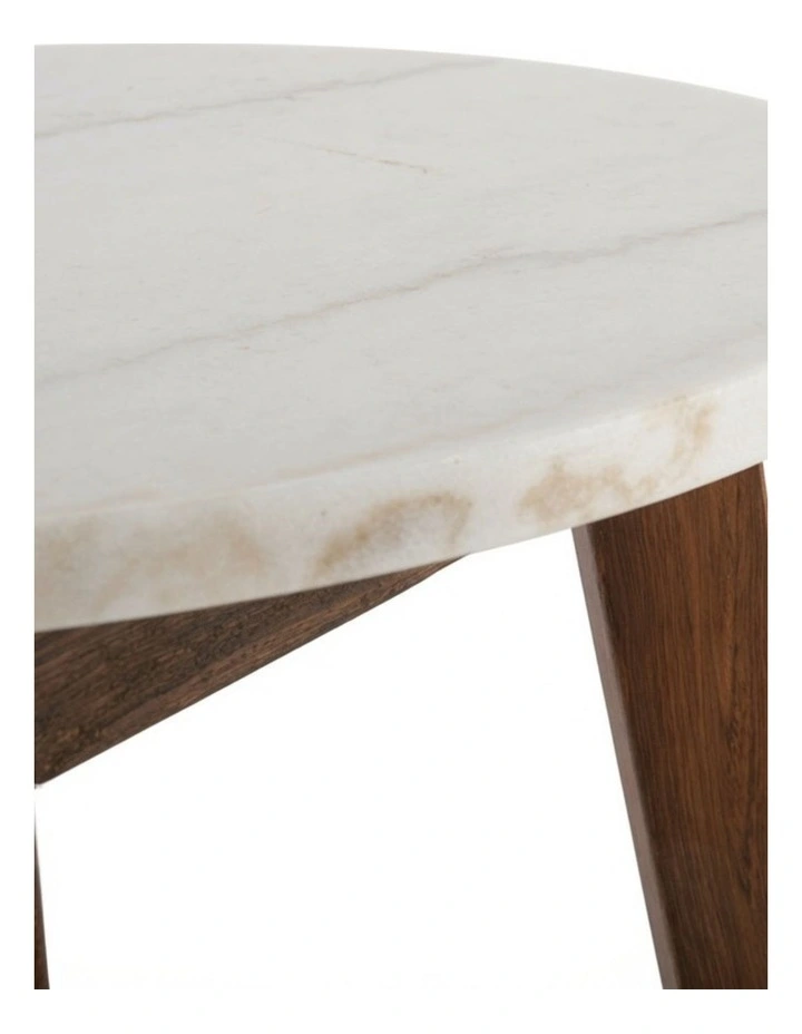 Nero Decorative Furniture Walnut Side Table White Marble 60x50x50cm image 3