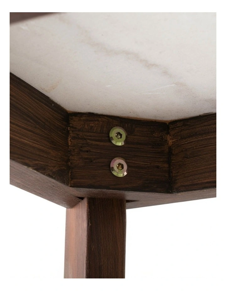 Nero Decorative Furniture Walnut Side Table White Marble 60x50x50cm image 6