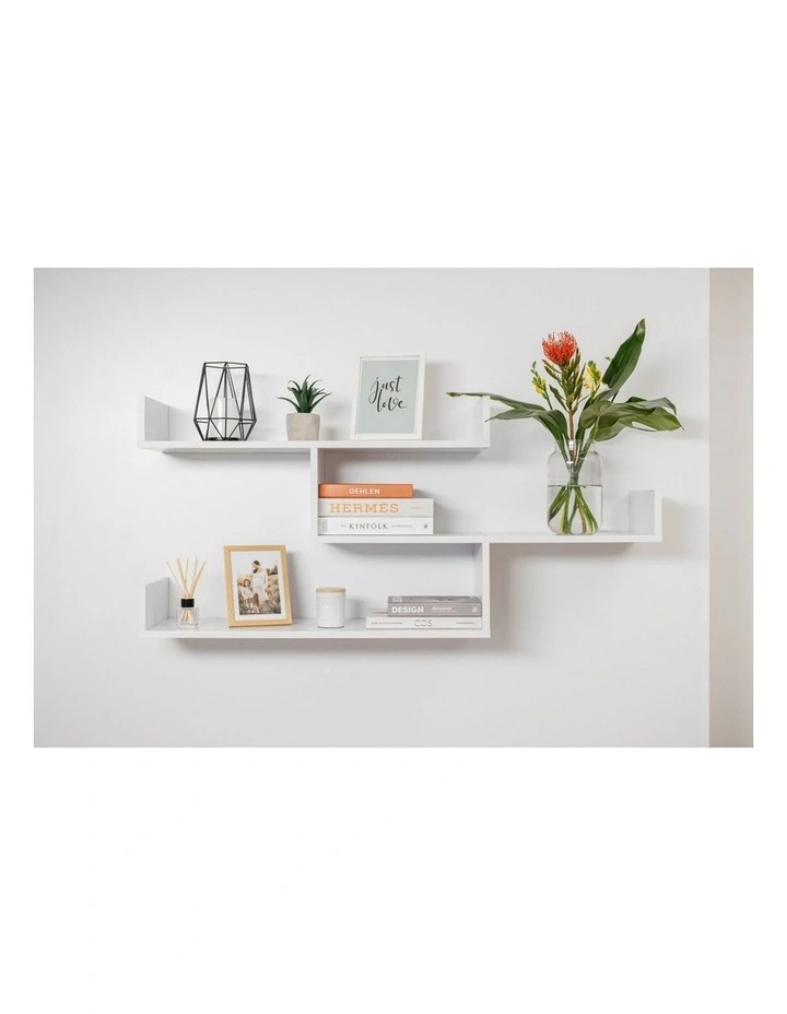 Zurich Multi Level Decorative Display Shelf Kit White image 2