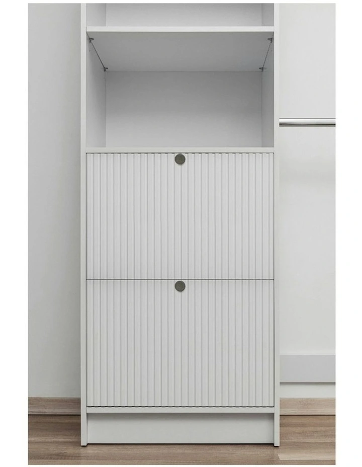 Basel Walk In Wardrobe Kit Wht Hamptons - Black Round Handle image 3